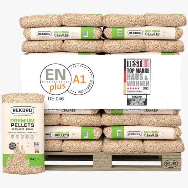 REKORD Premium Holzpellets 6mm ENplusA1, 66 x 15kg Palette - Image 2